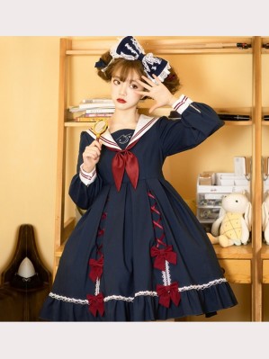 Star Falling School Lolita Style Dress OP (KJ36)
